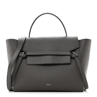 Grained Calfskin Mini Belt Bag Grey