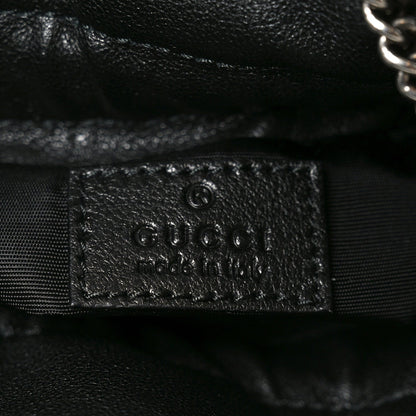 Sakai Be Green Calfskin Diagonal Stitched Mini Blondie Bucket Bag Black