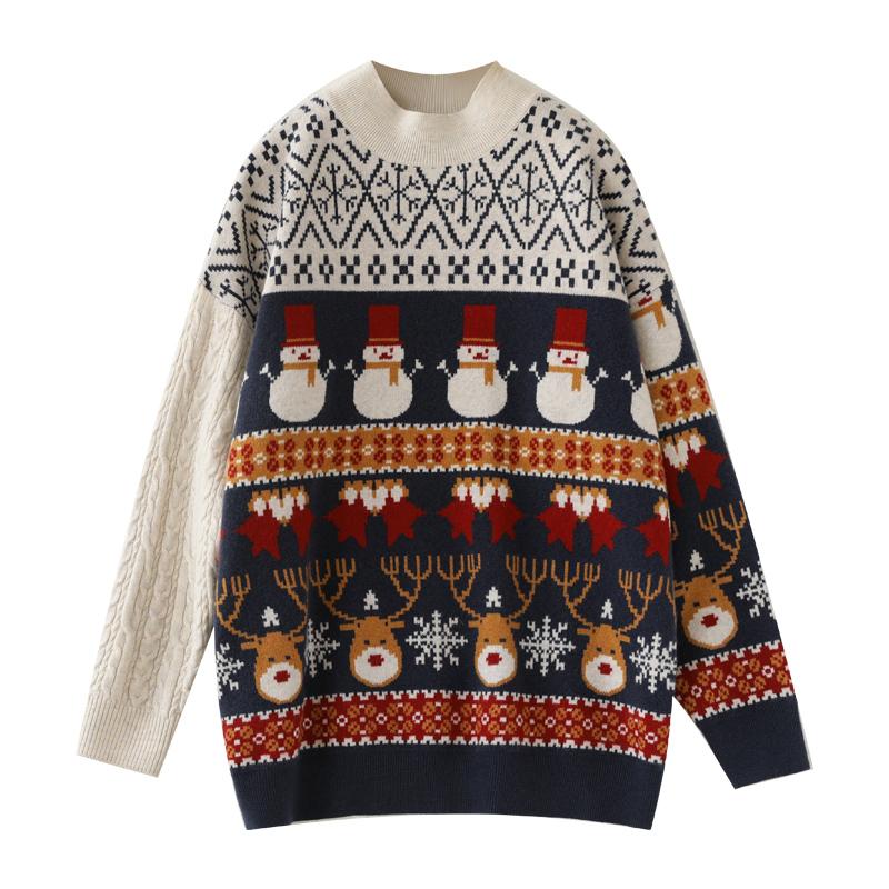 Winter Women Christmas Style Wool Knitted Sweater