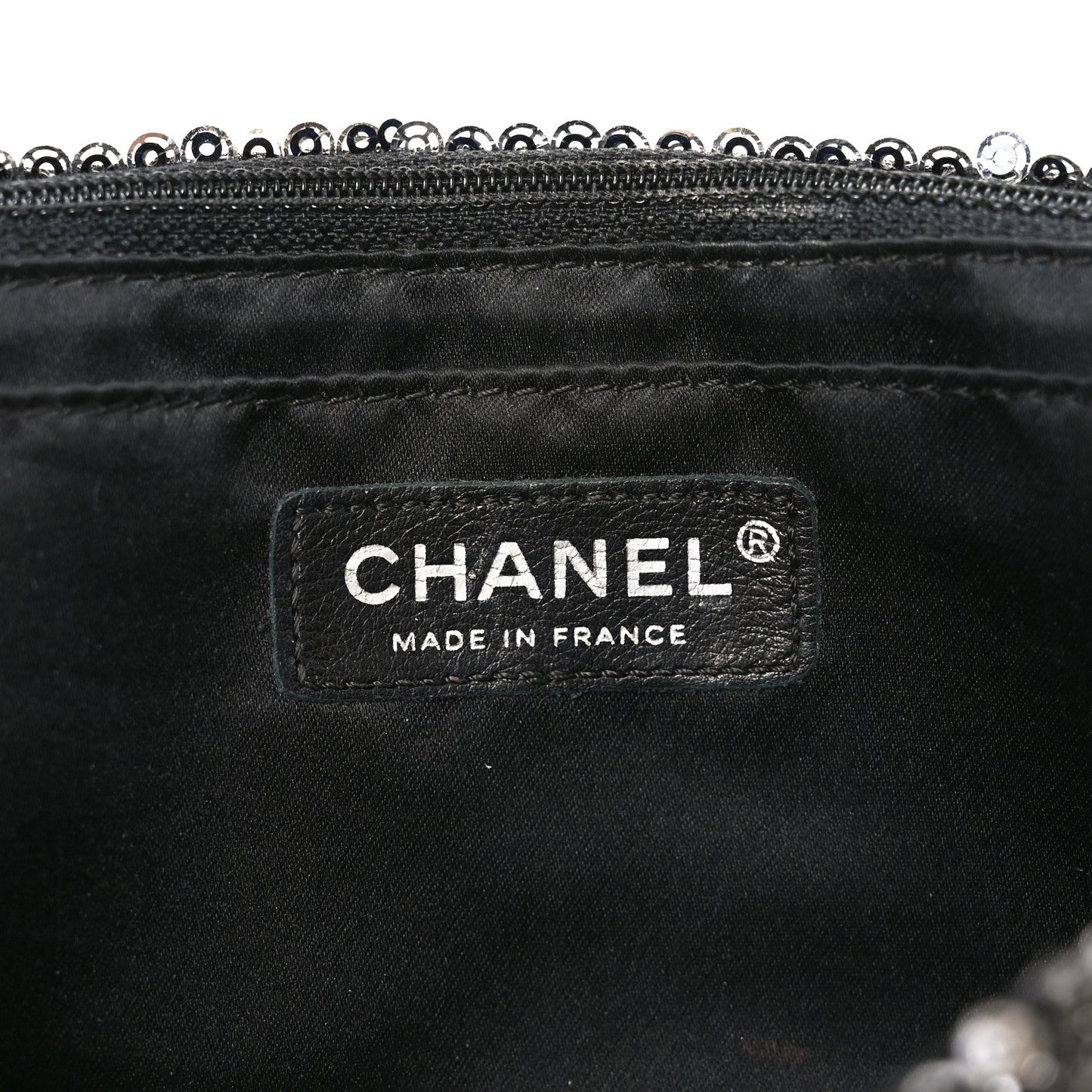 Sequin Medium Single Flap Dark Silver