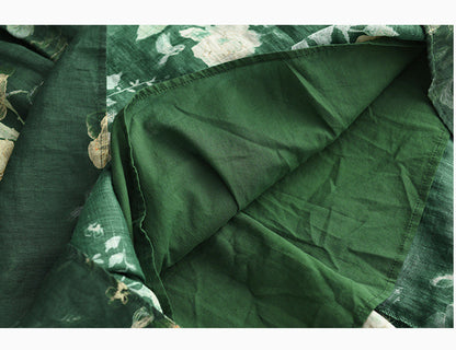 Vintage Heavy Industry Printed Literary Fine Ramie Skirt