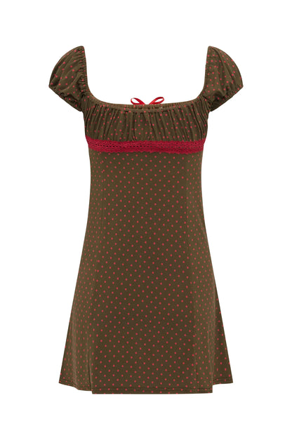 Billie Dress | Brown Polka Dot