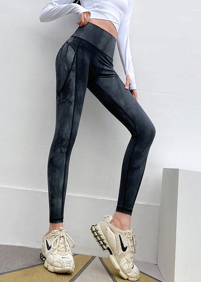 Fashion Black Print High Waist Capri Gym Shark Leggings