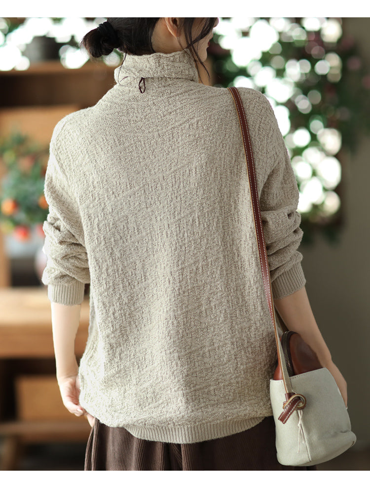 Vintage Jacquard Turtleneck Sweater