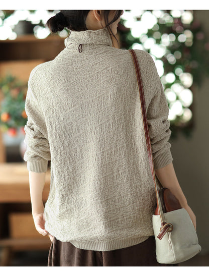 Vintage Jacquard Turtleneck Sweater