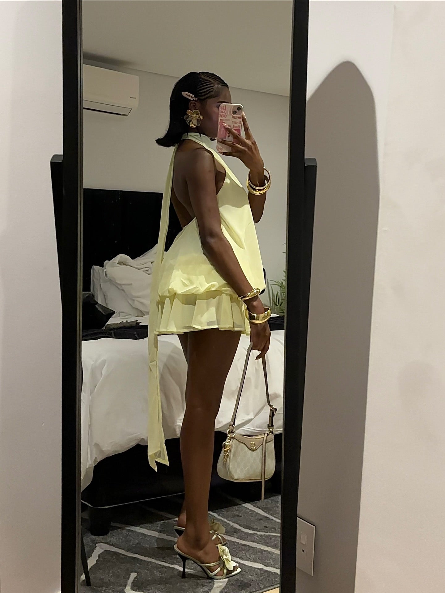 Sexy Halter Backless Chiffon Mini Skirt