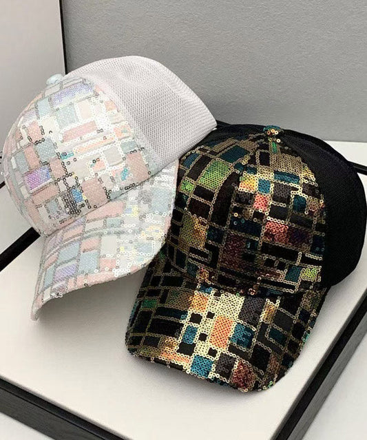 Korean Casual Black Sequin Breathable Baseball Cap Hat