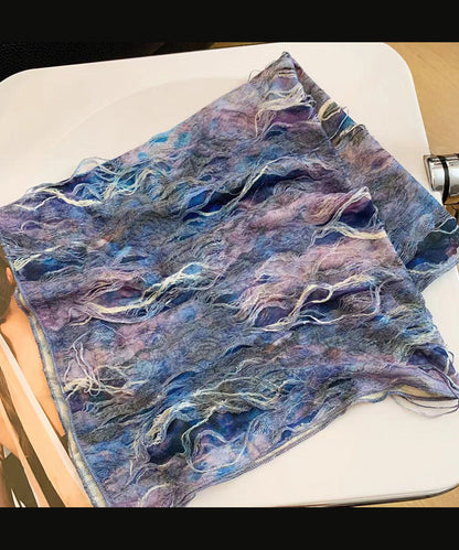 Spicy Girl Tie Dye Vacation Style Baotou Triangular Scarf