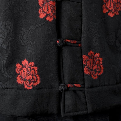 Retro Floral Cotton Linen Quilted Loose Coat