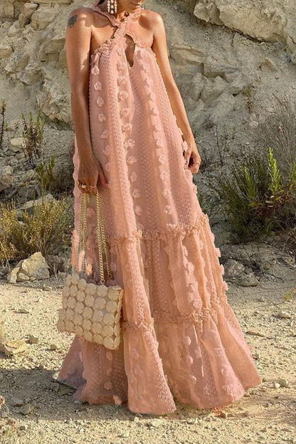 Fashion Solid Halter Cake  Dresses(6 Colors)