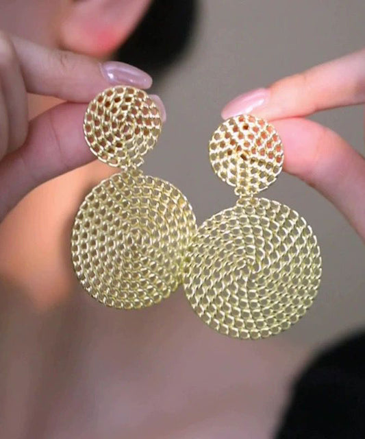 Casual Gold Copper Overgild Hollow Out Round Drop Earrings