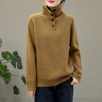 Winter Spring  Loose Knitted Turtleneck Sweater