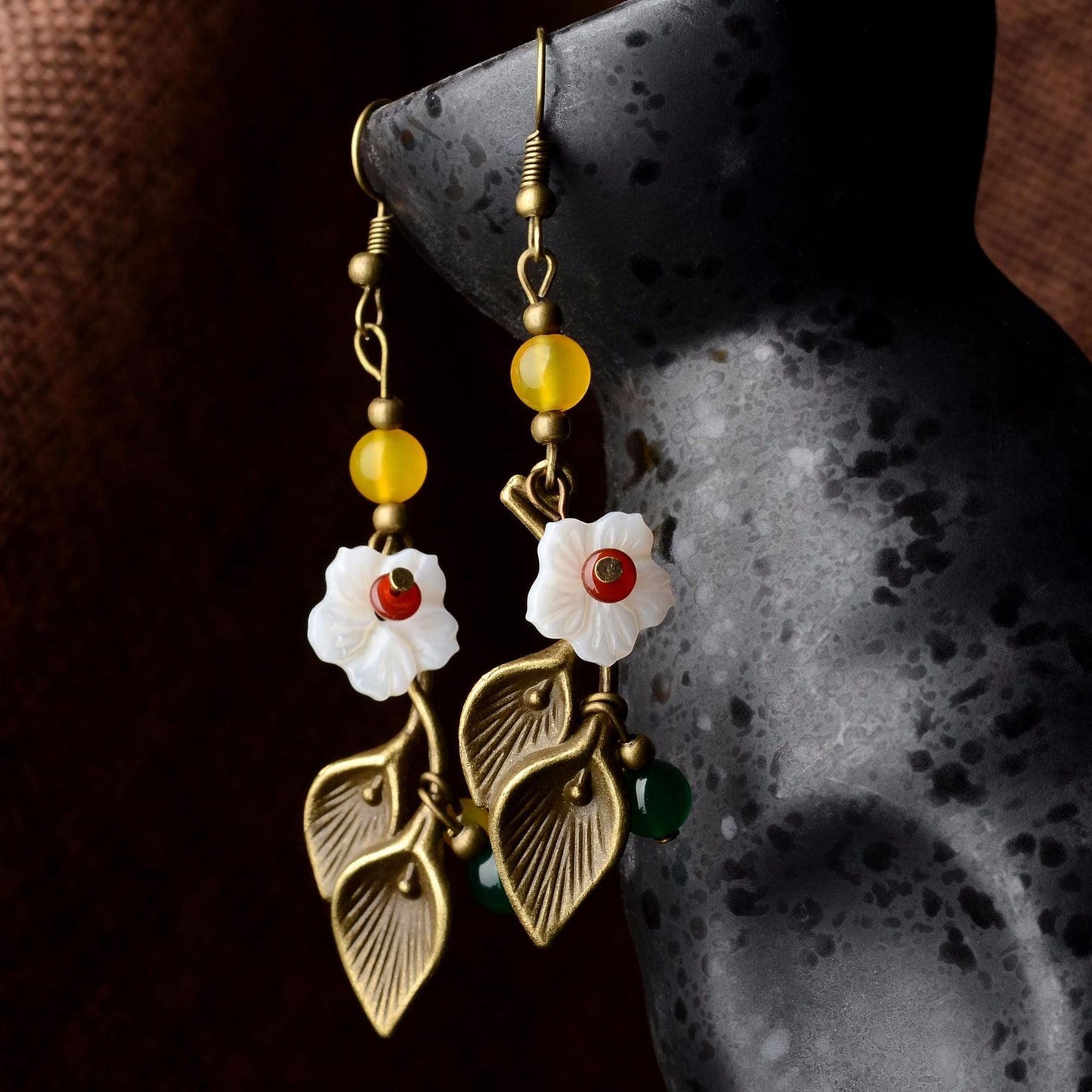 Small Fresh Shell Flower Temperament Earrings