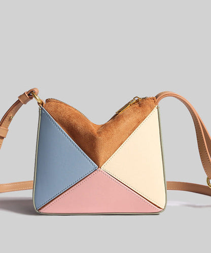 Geometric Color Block Faux Leather Versatile Cross-body Handbag
