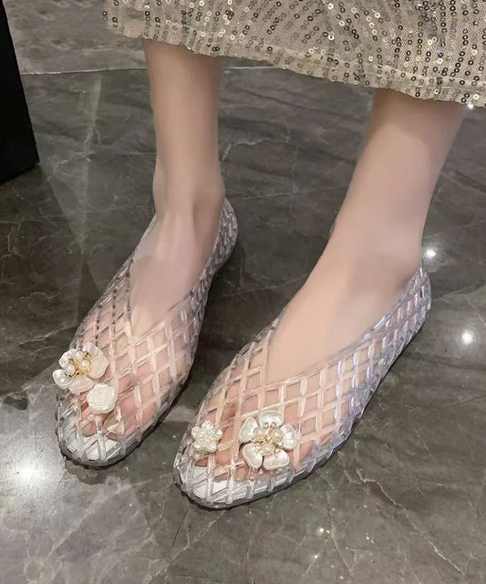 2025 New Summer Silver Flat Bottomed Hollow Out Shoes