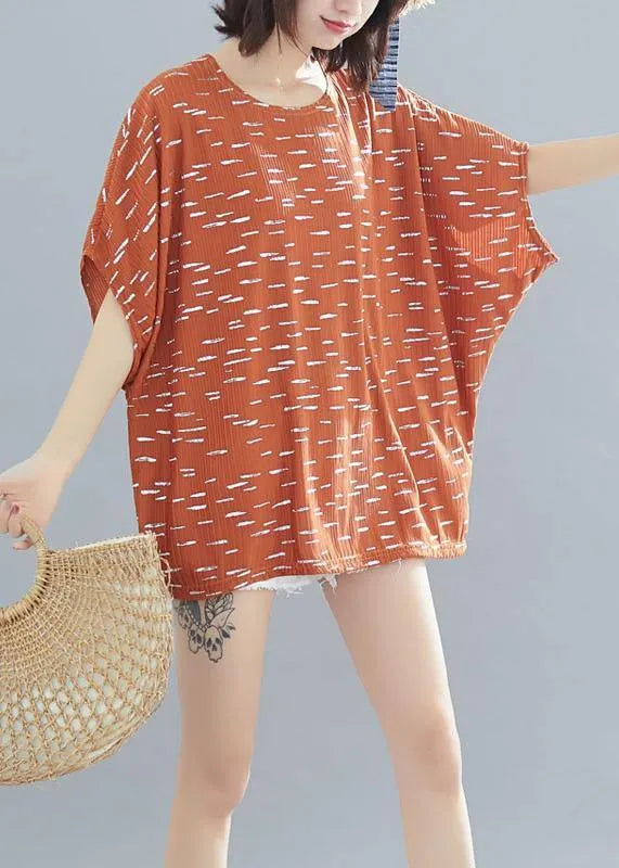 Elegant khaki print clothes For Women o neck Batwing Sleeve daily blouses