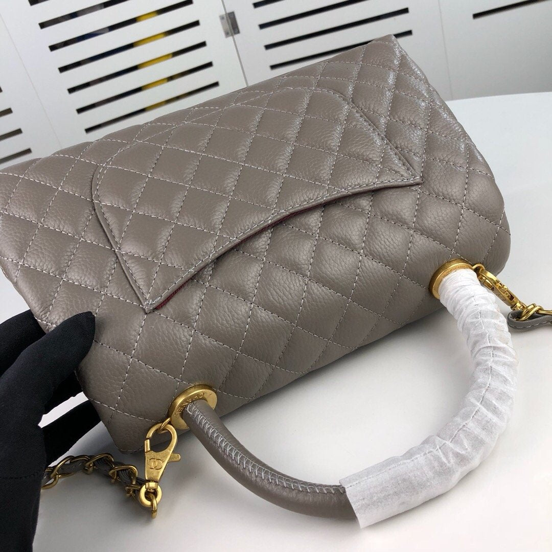 Chanel Coco Bag Quilted Caviar With Lizard Blue