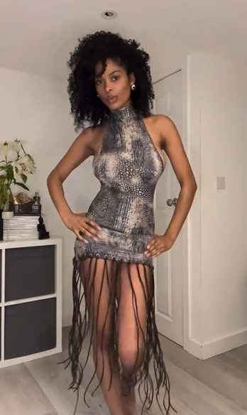 Sexy Crocodile Tassel Mini Skirt