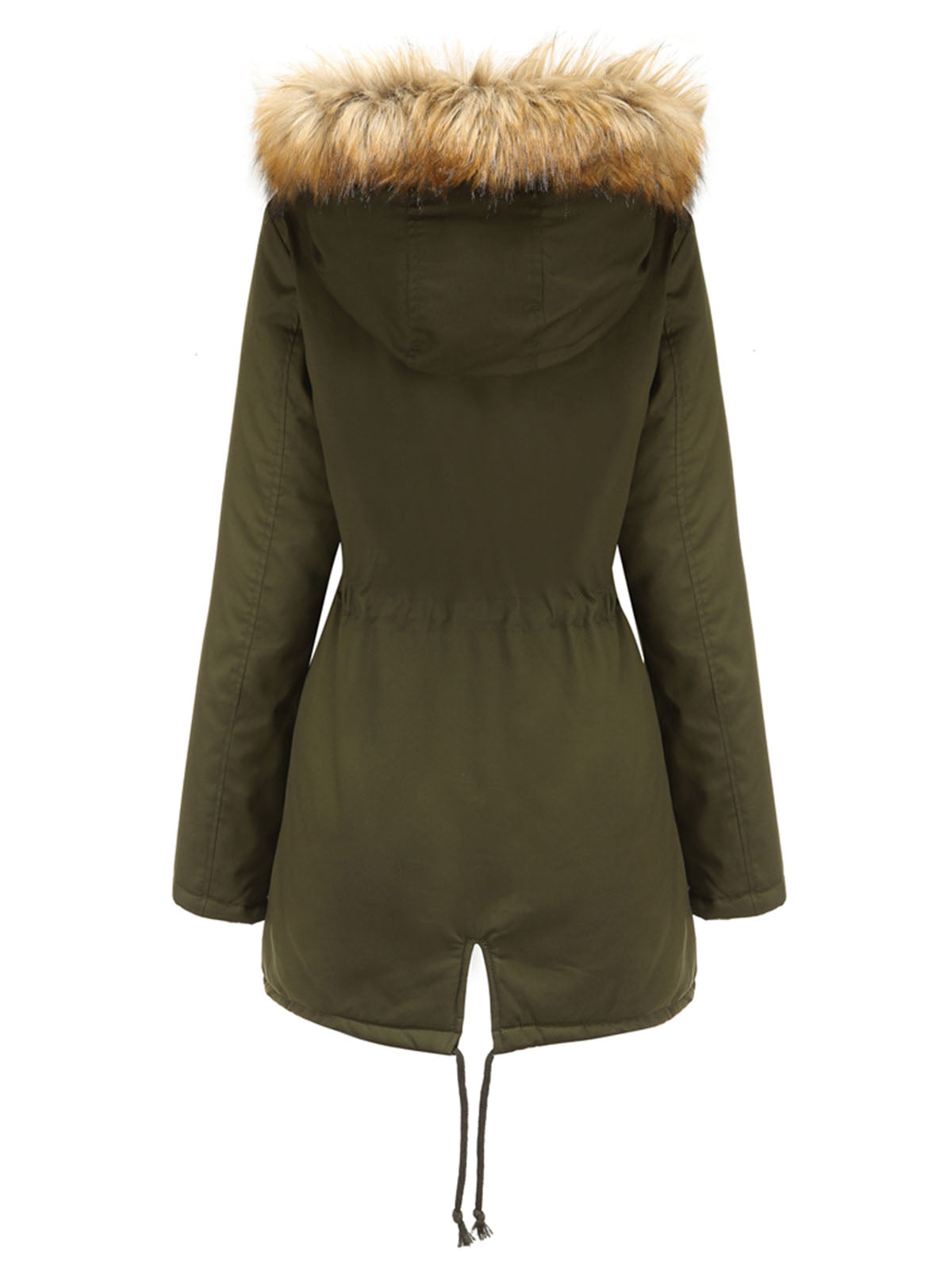 Women's Coat Street Daily Winter Plush Long Coat Solid Color Oversized Fur Warm Coat