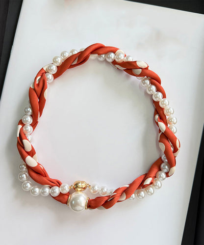 Stylish Green Alloy Silk Pearl Beading Bracelet