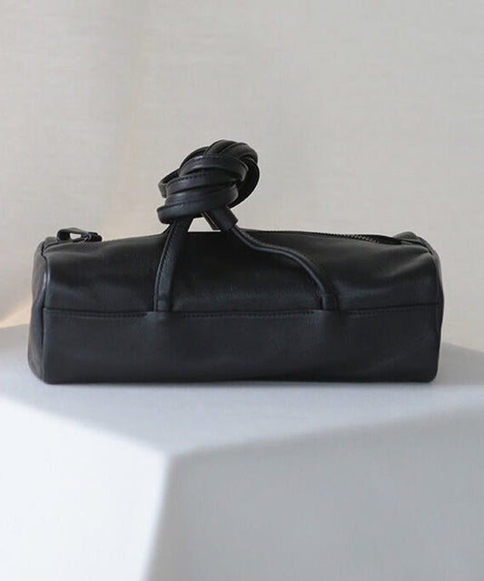 Casual Black Rectangle Solid Durable Faux Leather Bucket Bag