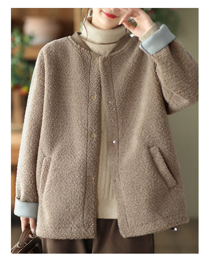 Retro Fashion Soft Lamb Wool Coat