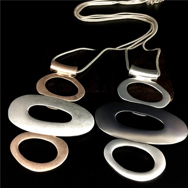 Matte Circle Necklace Retro Accessories
