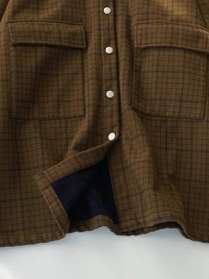 Vintage Loose Plaid Print Single Breasted Coat