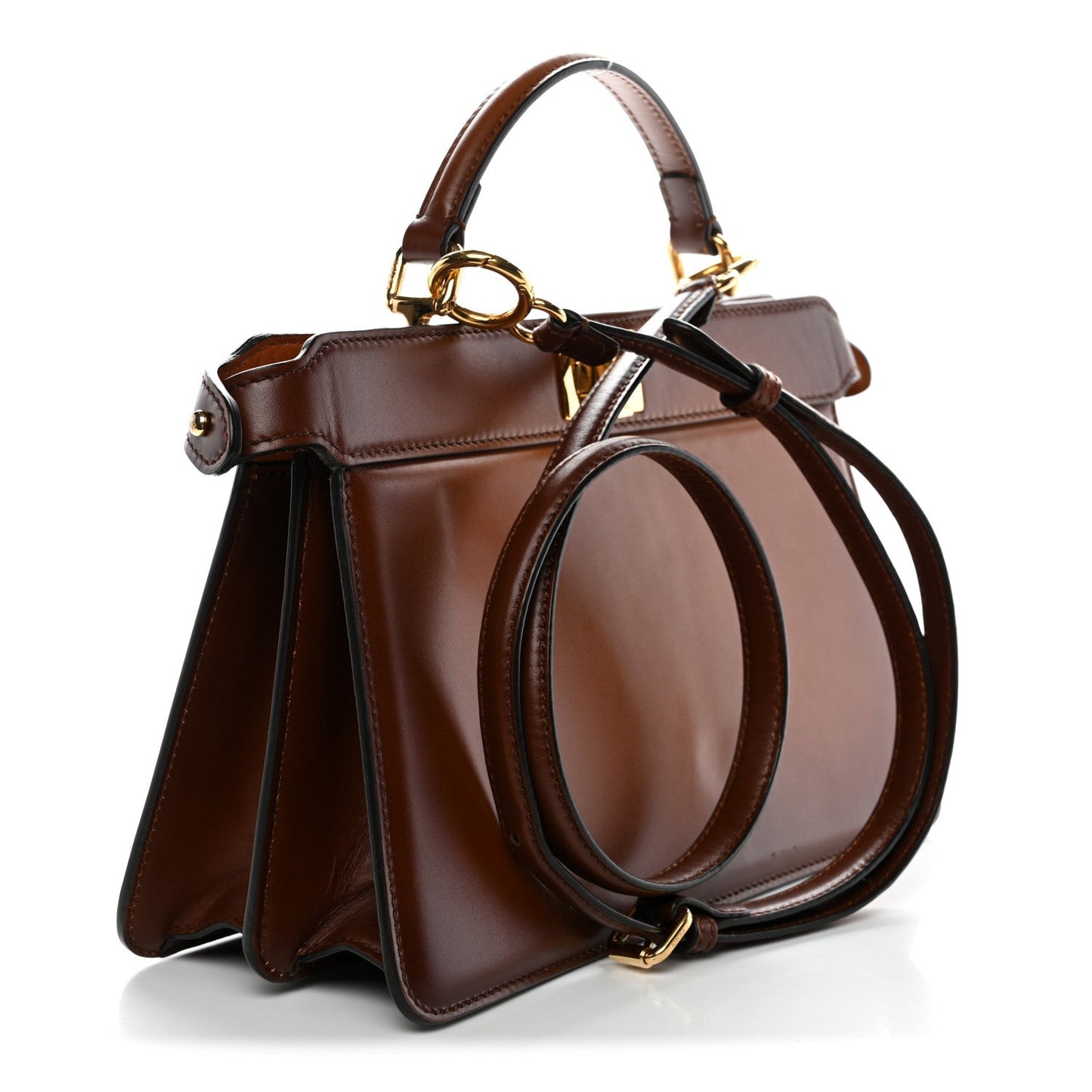 Vitello King Tamponato Medium Peekaboo I SEE U East West Satchel Cuoio