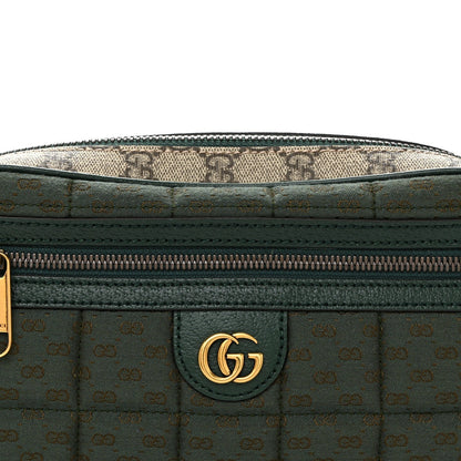 Monogram GG Mignon Textured Dollar Calfskin GG Supreme Monogram Quilted Mini GG Belt Bag Green Beige Ebony