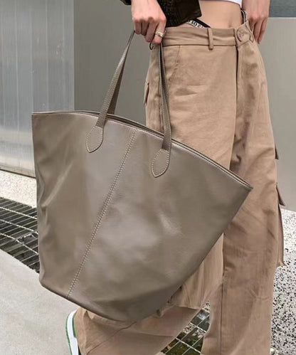 Stylish Black Large Capacity Solid Durable Faux Leather Bucket Bag