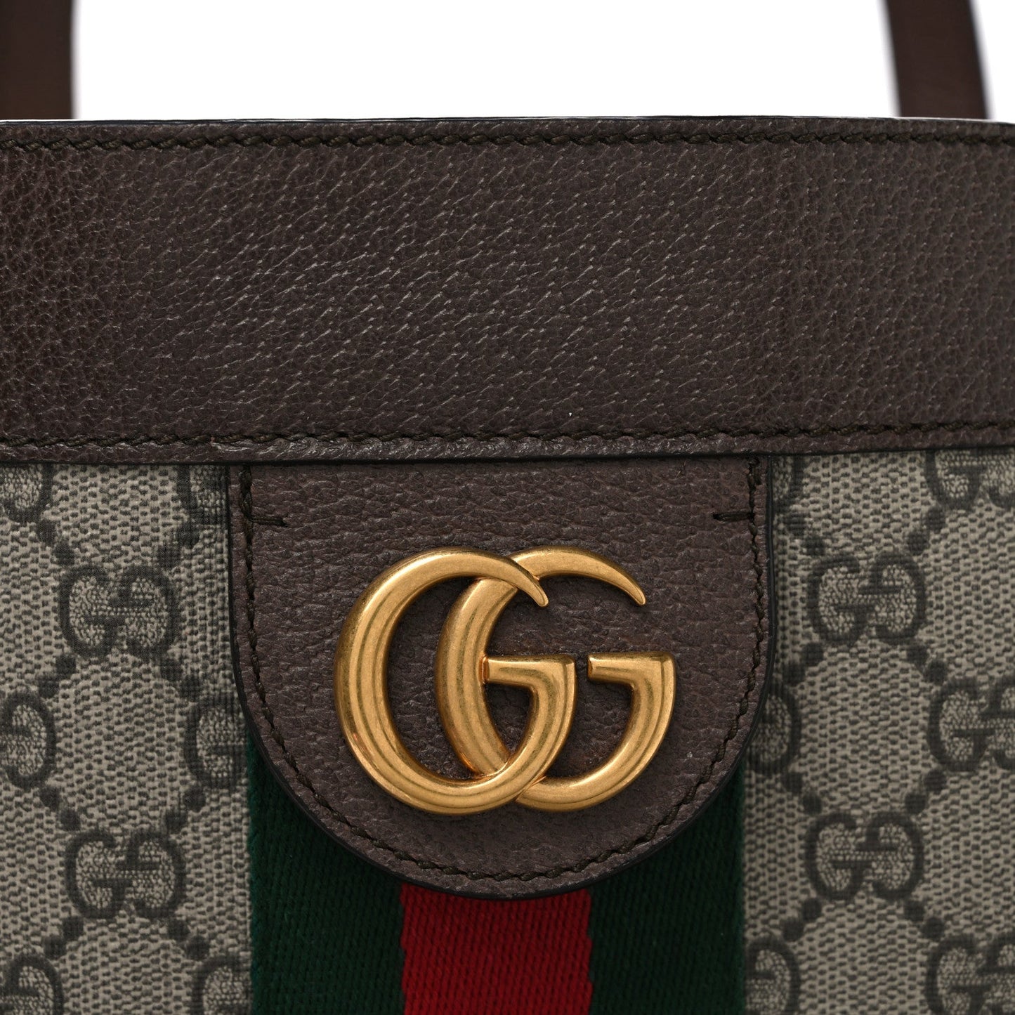 GG Supreme Monogram Web Ophidia Tote Brown