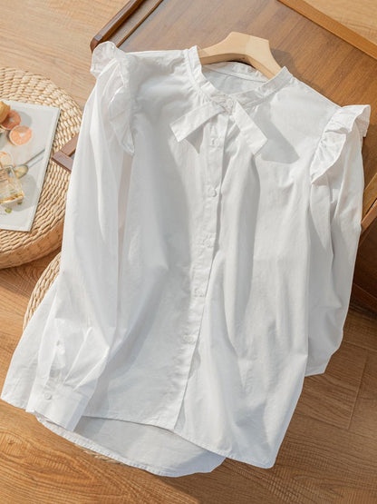 Natural Fabric Loose And Casual Shirt With Vintage Fungus Design