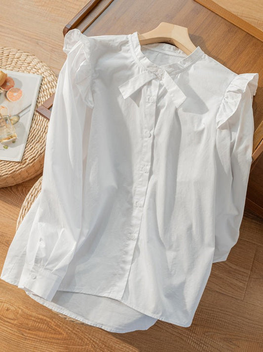 Natural Fabric Loose And Casual Shirt With Vintage Fungus Design