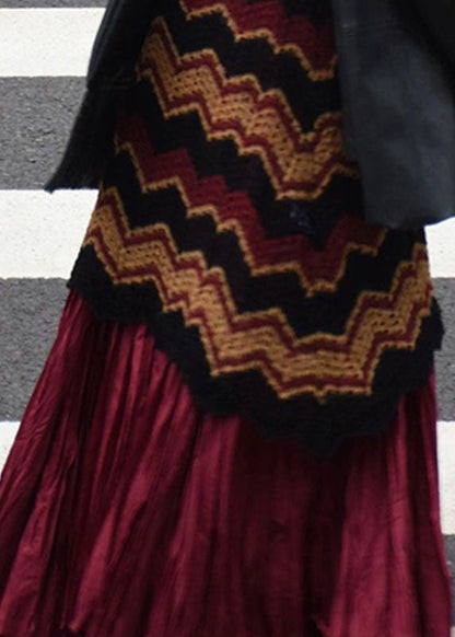 Women Striped Knit Dress And Skirts Cotton Knit Sets 2 Pieces Fall