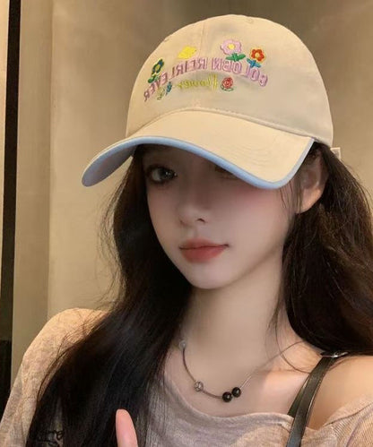 Stylish Red Embroidered Versatile Baseball Cap Hat