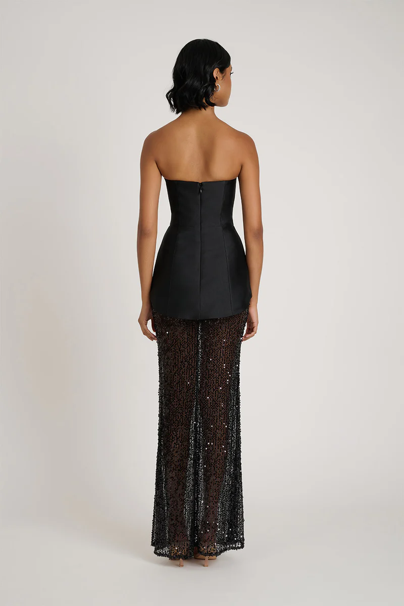 Sexy Tube Top Stitching Hollow Dress