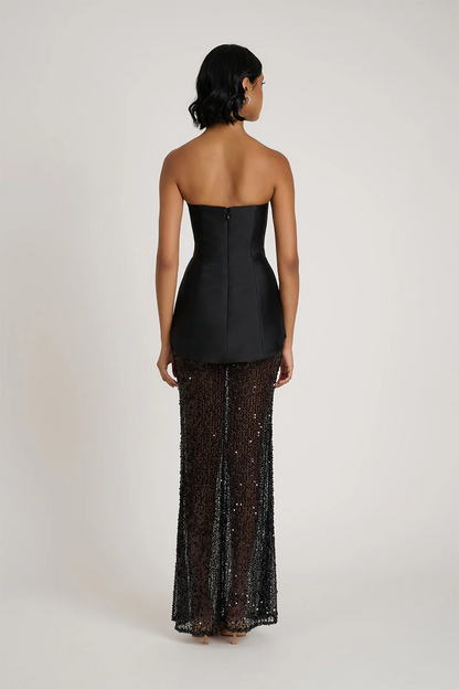Sexy Tube Top Stitching Hollow Dress