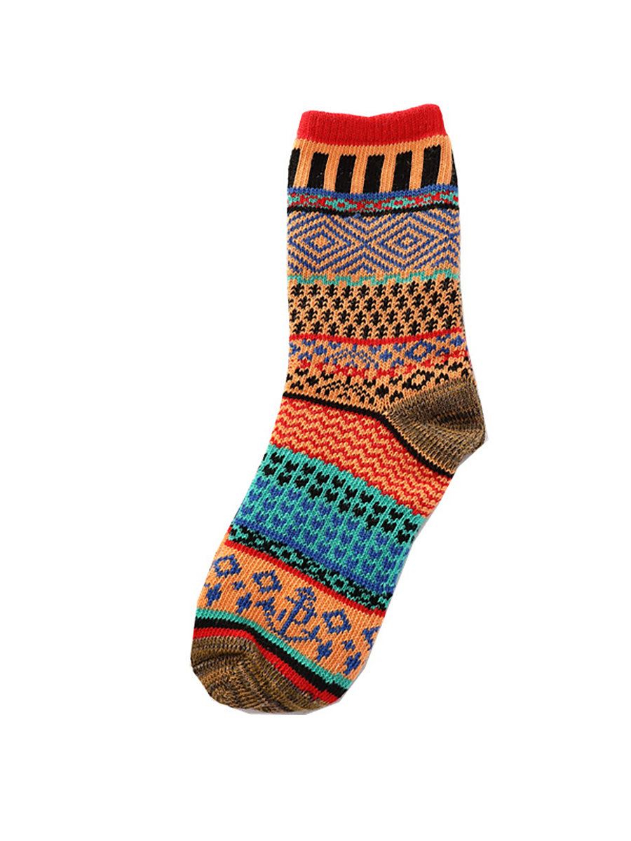 Female Knitted Casual Vintage Thick Warm Socks
