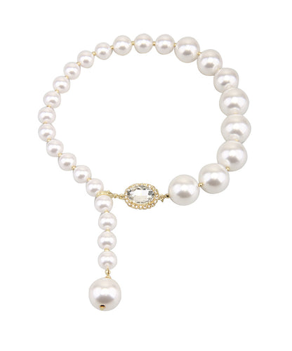 Elegant White Copper Overgild Pearl Pendant Necklace