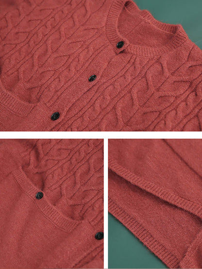 Plus Size - Knitted Irregular Hem Breasted Cardigans Sweater