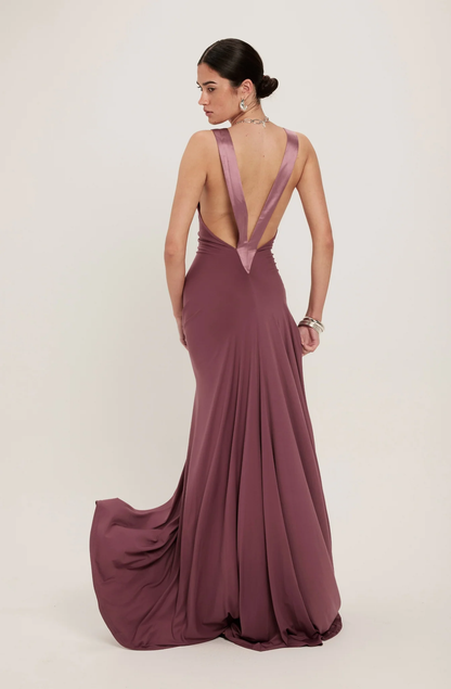 Temperament Deep V-neck Slim-Fit Personality Back Dress
