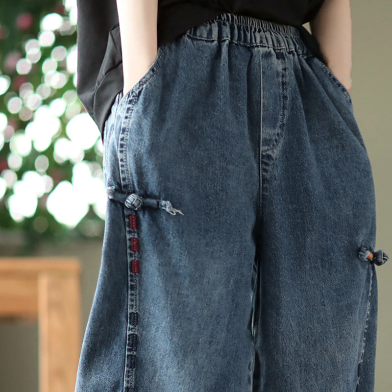 Women  Cotton Denim Casual Loose Jeans
