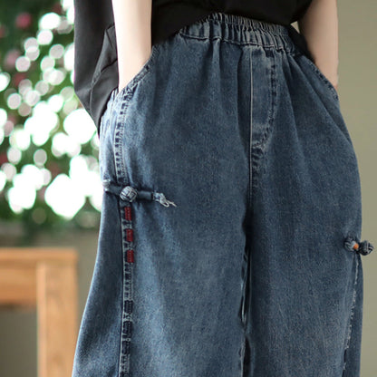Women  Cotton Denim Casual Loose Jeans