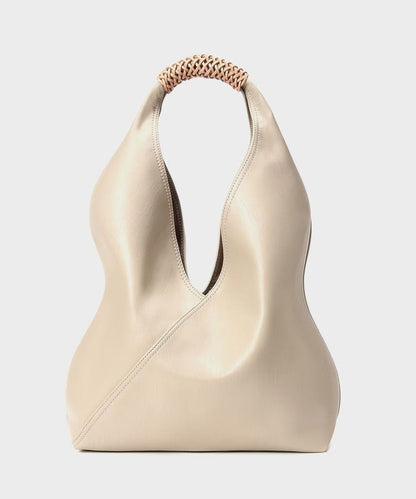 Minimalist Luxury White Calf Leather Shoulder Bag