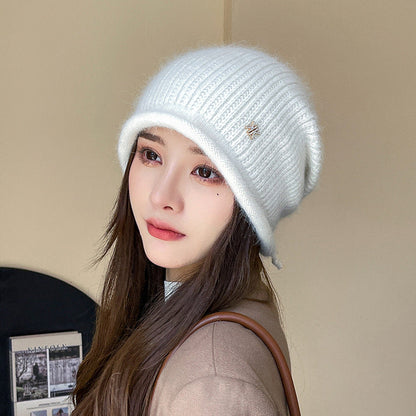 Women Winter Knitted Drawstring Hemming Warm Hat