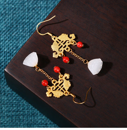 Niche Design Gold Plated Vintage Earrings