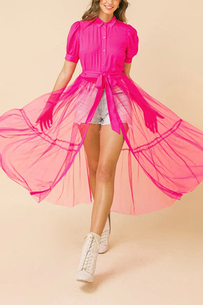 Showing Off A Little Shirt Cover Dress