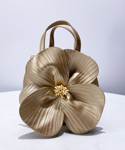 Elegant Rose Flower Shape Faux Leather Evening Tote Bag
