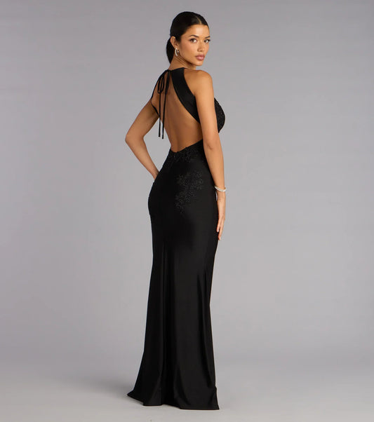 Blanca Open Back Mermaid Formal Dress